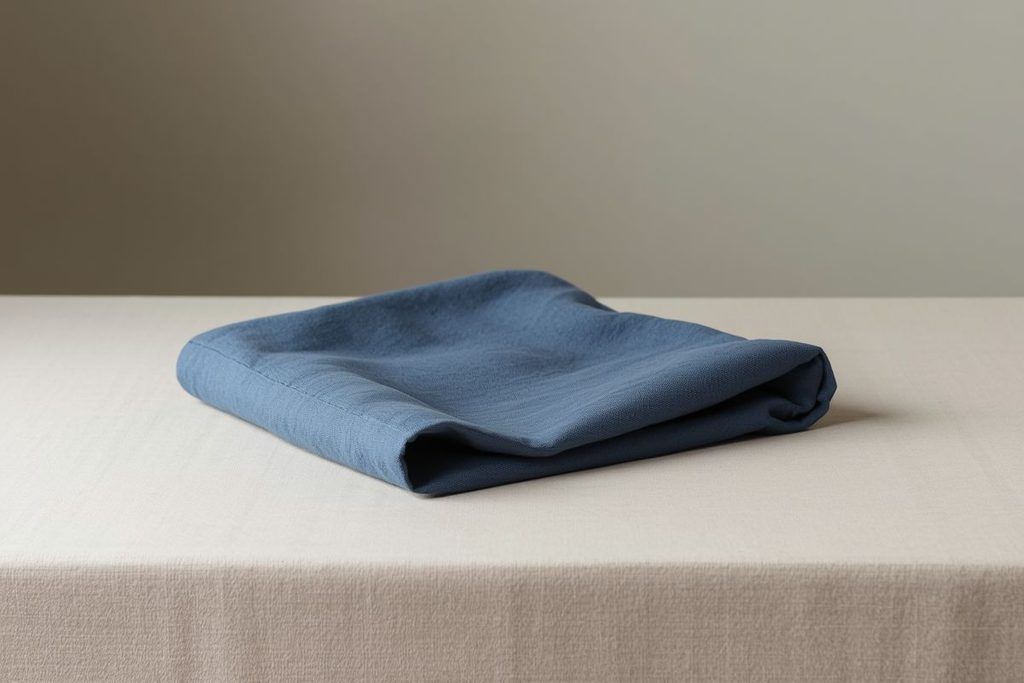 A plain blue cloth on a neutral background for blue kasina meditation